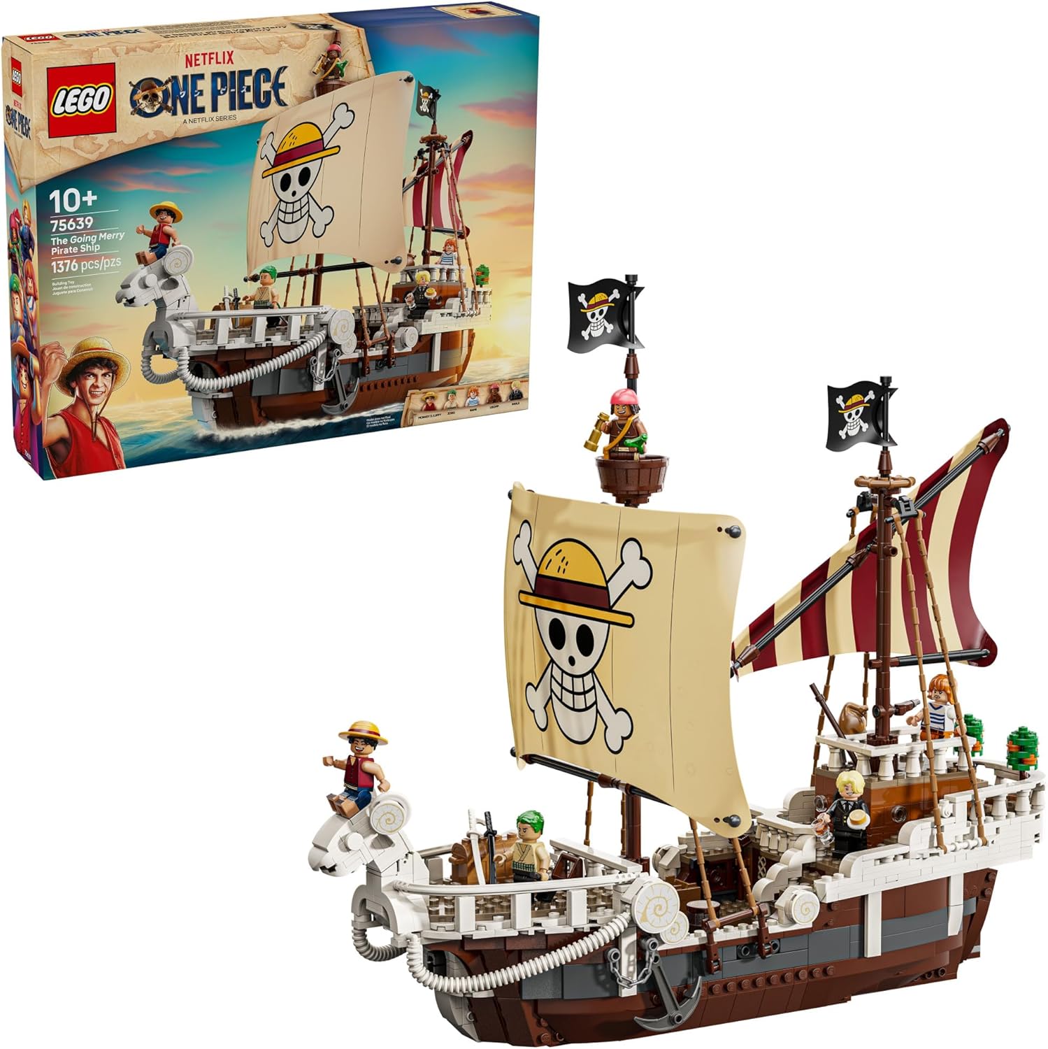 LEGO One Piece The Going Merry Pirate Ship Building Blocks.