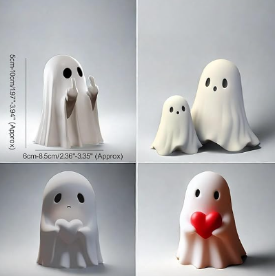 Figura de fantasma de Halloween, estatua de resina espeluznante, bonitos adornos de fantasma